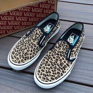 Vans Tan and Black Leopard Slip-Ons 
Mint condition only worn twice